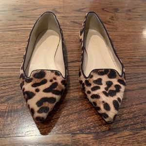 J Crew Leopard Pointed Top Flats Sz 6